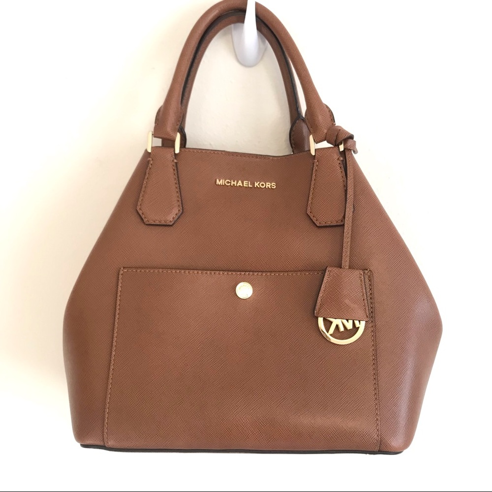 Michael Kors Greenwich Satchel Bag Purse Chestnut